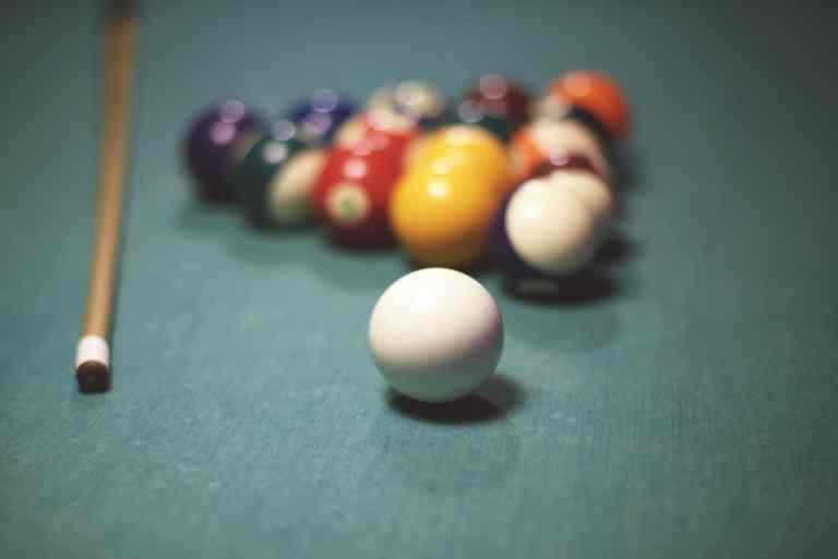 pool table with pool equipment 768x513